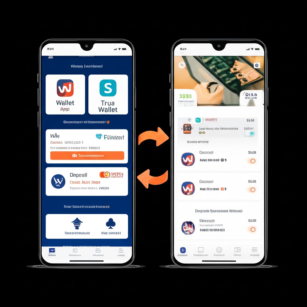 แผนภาพแสดงระบบฝาก-ถอนอัตโนมัติและการใช้งาน Wallet ในเว็บสล็อตออนไลน์