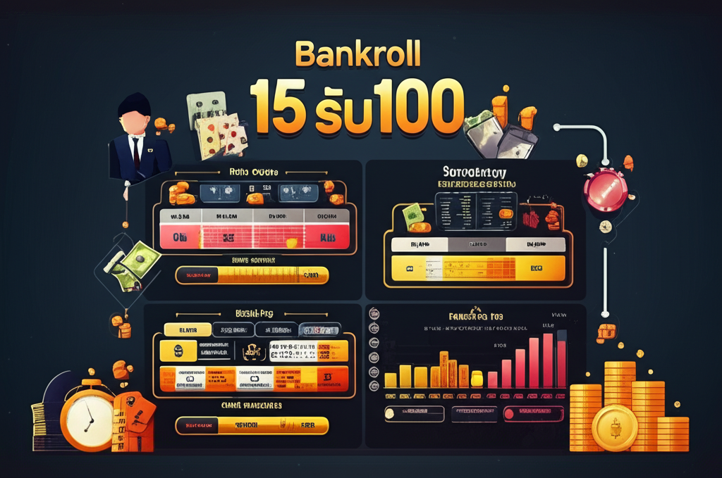 ภาพแสดงเทคนิคการจัดการเงินทุนและโบนัส 15 รับ 100 เพื่อเล่นสล็อต PG อย่างมีประสิทธิภาพ