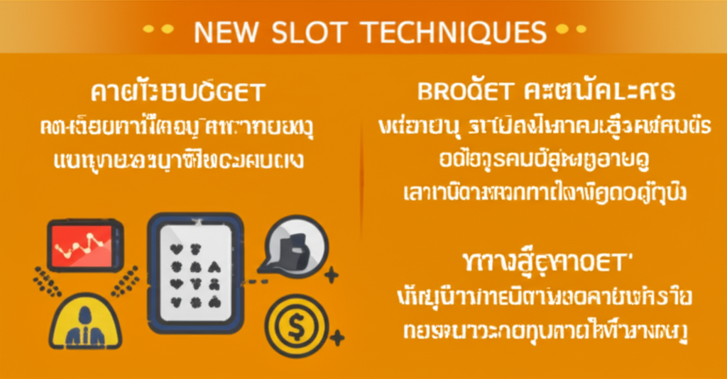 ภาพอินโฟกราฟิกแสดงเทคนิคการตั้งงบประมาณและวางแผนการเงินสำหรับมือใหม่เล่นสล็อตออนไลน์