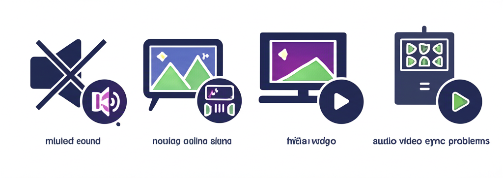 ภาพแสดงปัญหาเสียงหาย ภาพไม่ชัด วิดีโอค้าง และเสียงไม่ตรงภาพในเกมสล็อตออนไลน์