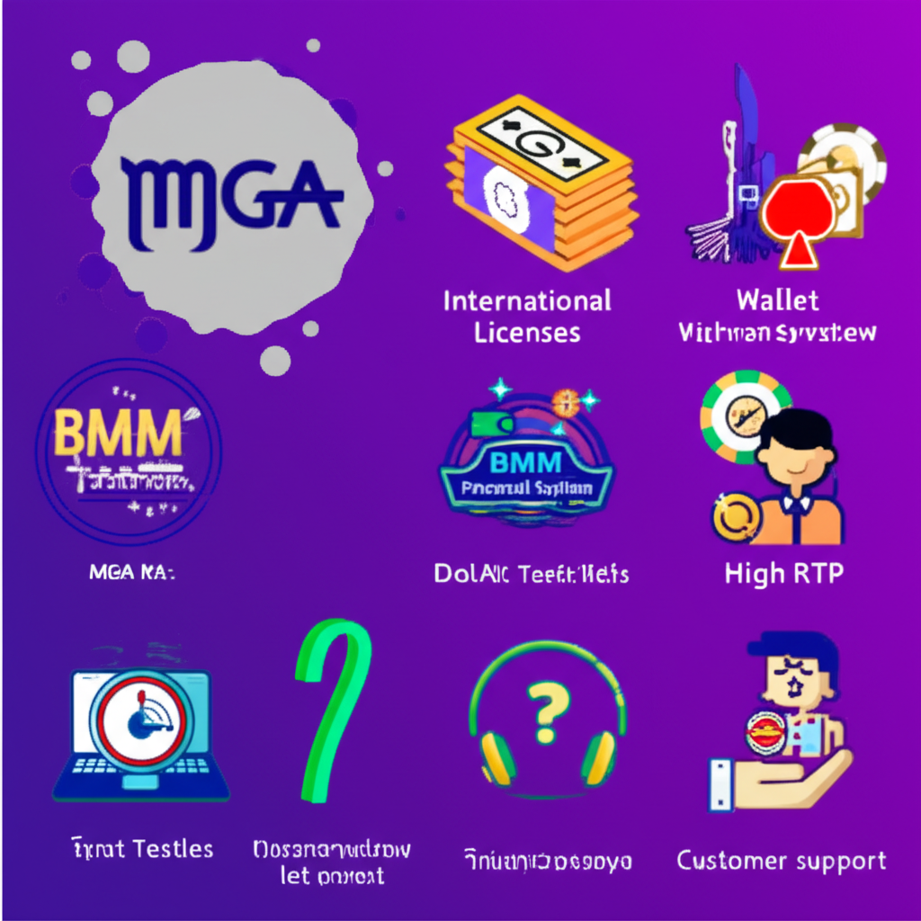 อินโฟกราฟิกแสดงเกณฑ์สำคัญในการเลือกเว็บสล็อตออนไลน์ที่ปลอดภัยและเหมาะสม เช่น ใบอนุญาต, ระบบฝากถอนรวดเร็ว, โปรโมชั่นชัดเจน, อัตราการจ่ายสูง, บริการลูกค้า 24 ชั่วโมง