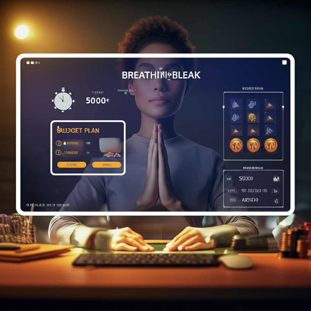 ผู้เล่นเกมสล็อตออนไลน์กำลังฝึกเทคนิคการควบคุมอารมณ์และพักเบรกเพื่อเพิ่มสมาธิและความอดทน