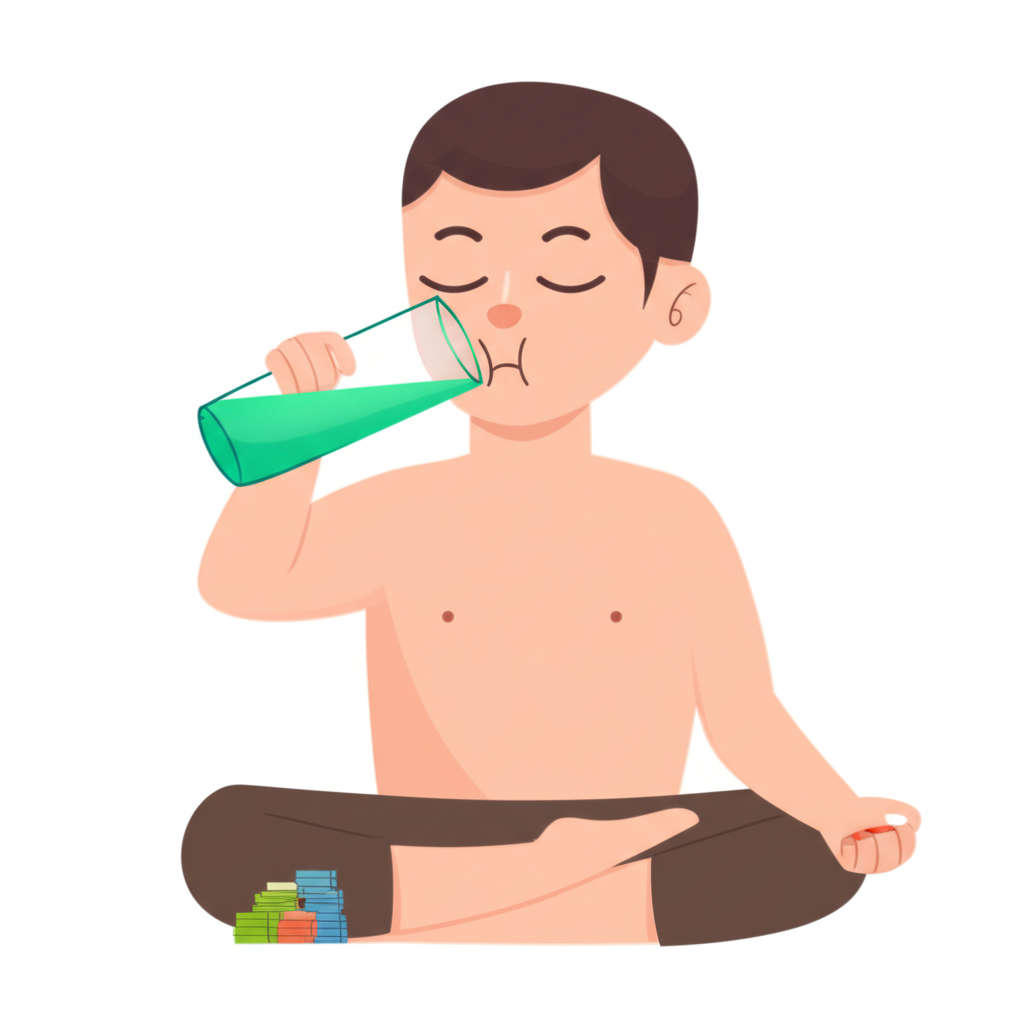 ภาพประกอบแสดงเทคนิคการควบคุมอารมณ์หลังเสียเงินพนัน เช่น การทำสมาธิ การพักผ่อน และการหลีกเลี่ยงการตัดสินใจที่ขาดสติ