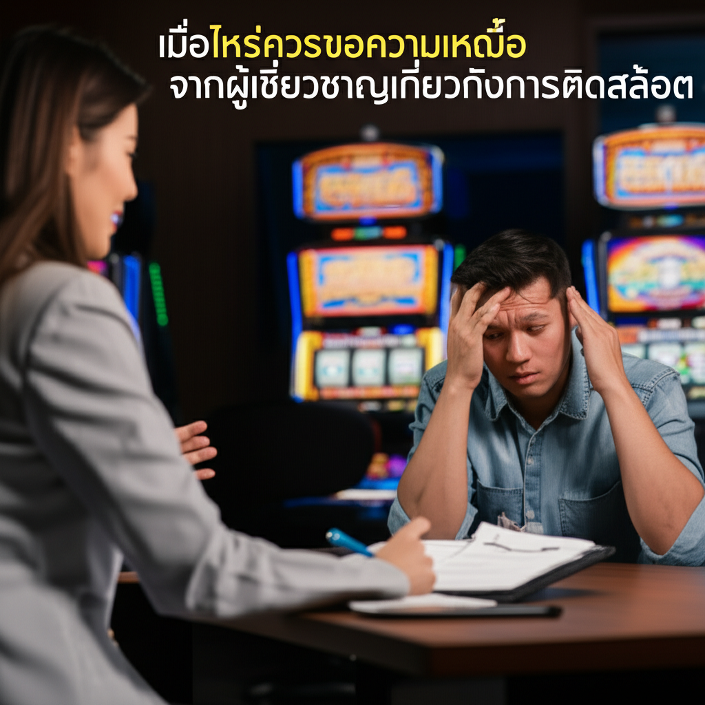 นักจิตวิทยาให้คำปรึกษาผู้เล่นเกมสล็อตที่มีปัญหาการติดสล็อตในบรรยากาศที่เป็นมิตรและมืออาชีพ