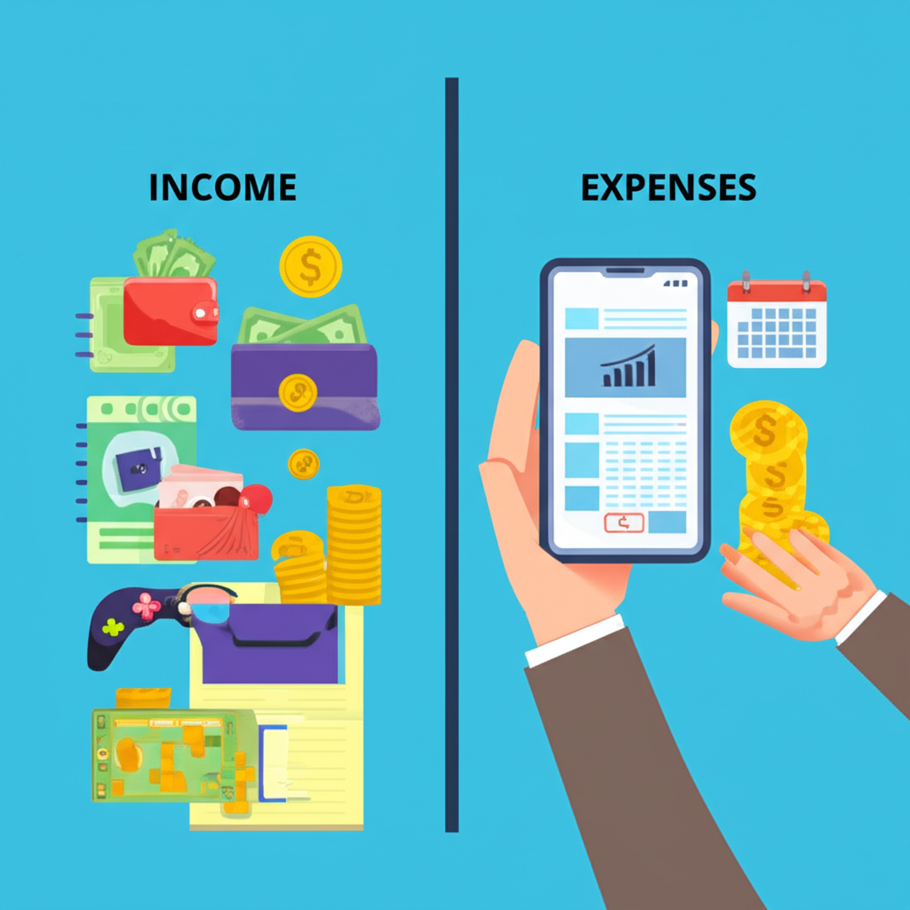 แผนภาพแสดงความสำคัญของการบันทึกรายรับรายจ่ายสำหรับนักเล่นสล็อตออนไลน์เพื่อการจัดการเงินอย่างมีประสิทธิภาพ