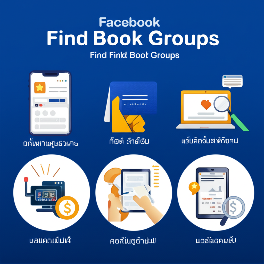 อินโฟกราฟิกขั้นตอนการใช้ Facebook Groups หาข้อมูลเว็บสล็อตอย่างมีประสิทธิภาพ