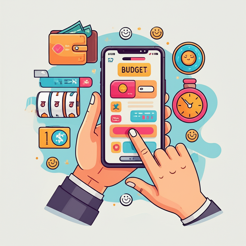 ภาพผู้เล่นจัดการงบประมาณและอารมณ์ขณะเล่นสล็อต แสดงการใช้ระบบ Wallet และเทคนิคการพนันอย่างรับผิดชอบ