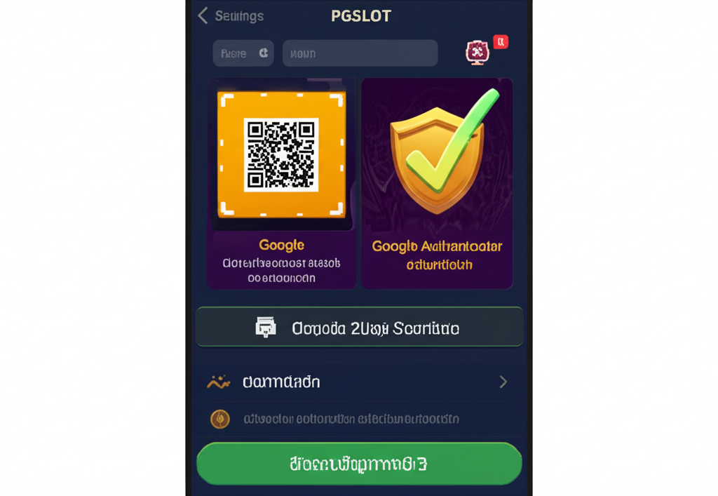 ภาพตัวอย่างขั้นตอนการเปิดใช้งานระบบยืนยันตัวตนสองชั้น (2FA) ใน PGSLOT