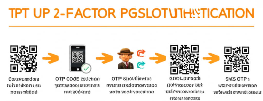 อินโฟกราฟิกแสดงขั้นตอนการตั้งค่า 2FA ใน PGSLOT ด้วย Google Authenticator และ OTP ผ่าน SMS