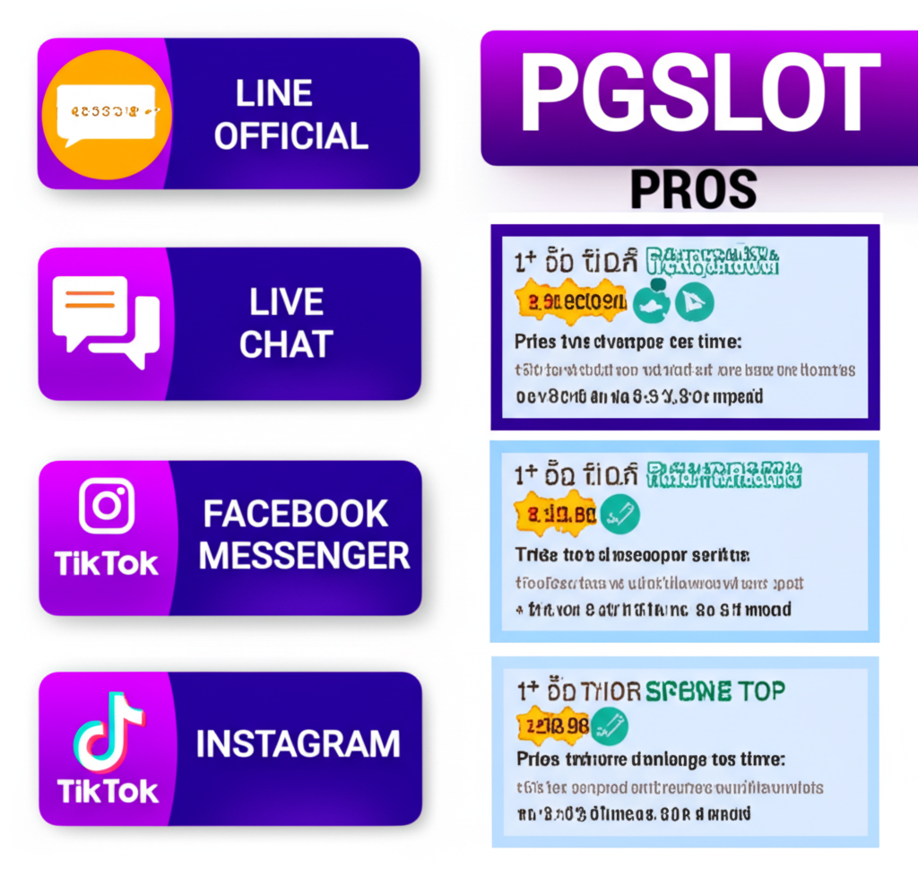 ตารางเปรียบเทียบช่องทางติดต่อฝ่ายบริการลูกค้า PGSLOT พร้อมข้อดีและเวลาตอบกลับ