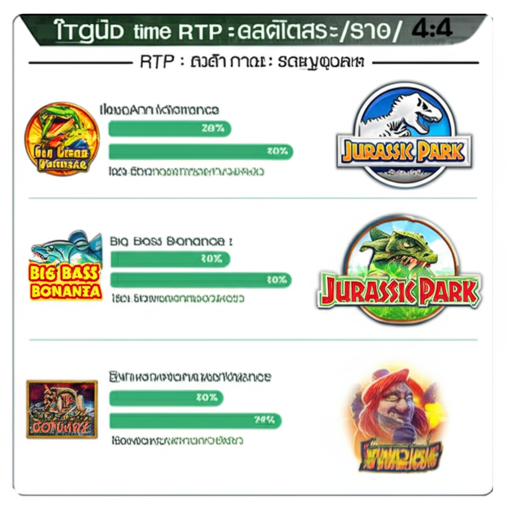 แผนภูมิเปรียบเทียบเปอร์เซ็นต์ RTP ของเกมสล็อต PG ยอดนิยมแบบเรียลไทม์
