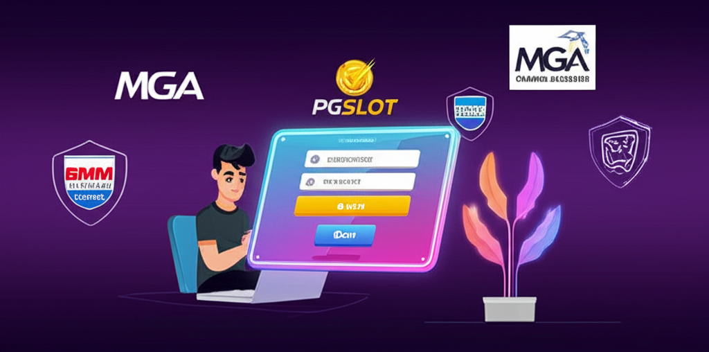 ภาพประกอบแสดงความปลอดภัยในการตั้งชื่อผู้ใช้และรหัสผ่านใน PGSLOT พร้อมโลโก้ใบอนุญาตสากล