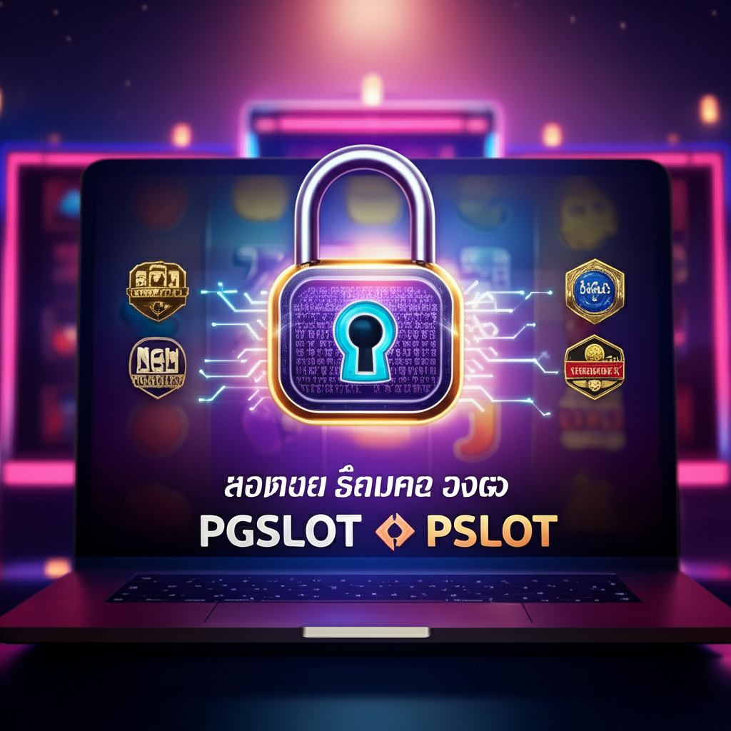 ภาพแสดงความปลอดภัยและความน่าเชื่อถือของ PGSLOT พร้อมสัญลักษณ์ใบอนุญาตการพนันระหว่างประเทศและการตอบสนองเหตุฉุกเฉิน