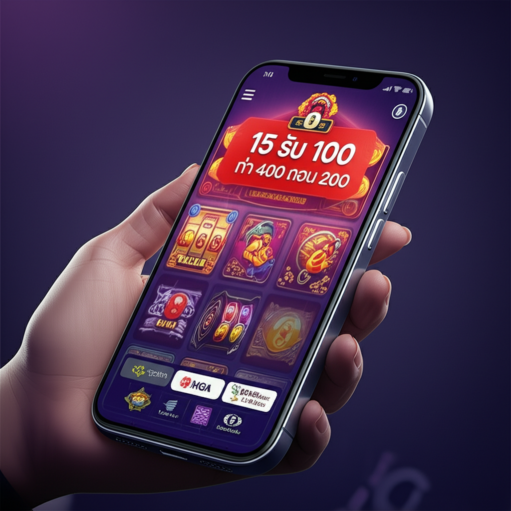 ภาพผู้เล่นใช้งานเว็บไซต์ PGSLOT บนสมาร์ทโฟน แสดงโปรโมชั่น 15 รับ 100 ระบบ Wallet และใบอนุญาต MGA, BMM Testlabs เน้นความน่าเชื่อถือและความโปร่งใส