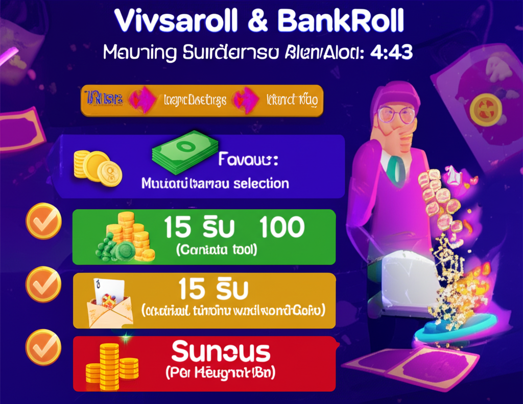แผนภาพแสดงเทคนิคการบริหารเงินทุนและการเลือกเกมสล็อต PG ตามระดับ Volatility พร้อมโปรโมชั่น 15 รับ 100