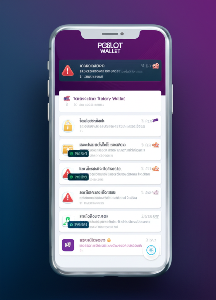 ภาพผู้ใช้ตรวจสอบประวัติการทำรายการและแจ้งเตือนความปลอดภัยในบัญชี PGSLOT ผ่านมือถือ