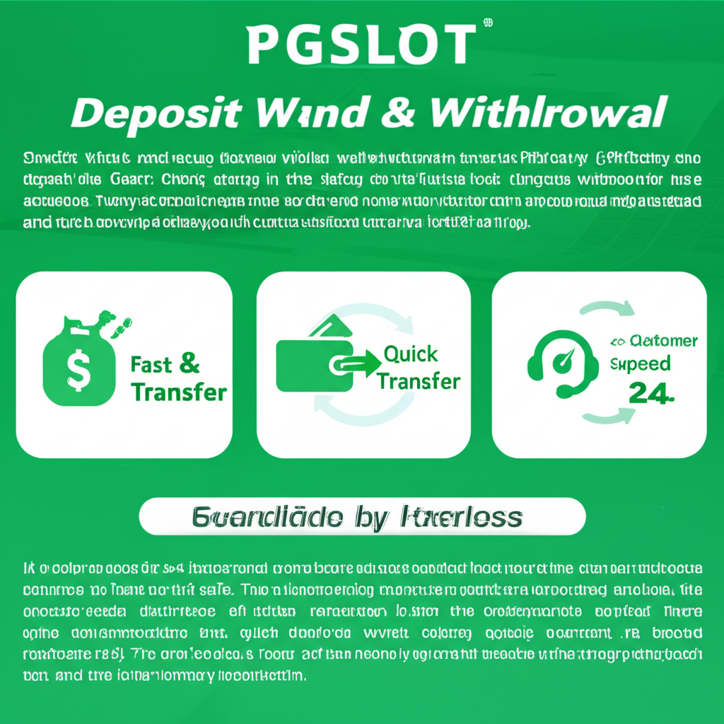 ภาพแสดงขั้นตอนฝาก-ถอนเงินผ่านระบบ Wallet บน PGSLOT อย่างรวดเร็ว ปลอดภัย และโปร่งใส พร้อมบริการลูกค้าตลอด 24 ชั่วโมง