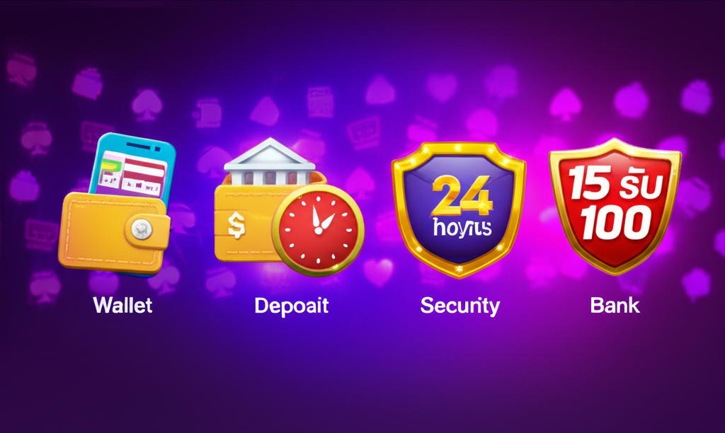 ภาพระบบ Wallet สำหรับฝาก-ถอนรวดเร็วและปลอดภัย พร้อมโปรโมชั่น 15 รับ 100 บน PGSLOT
