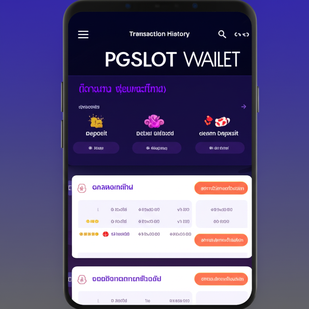 ภาพแสดงวิธีตรวจสอบประวัติการฝาก-ถอนเงินใน PGSLOT Wallet พร้อมรายละเอียดรายการและสถานะ