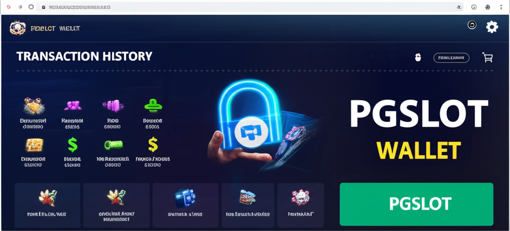 ภาพหน้าจอระบบ Wallet ของ PGSLOT แสดงประวัติการทำรายการอย่างชัดเจน เน้นความรวดเร็ว โปร่งใส และปลอดภัย