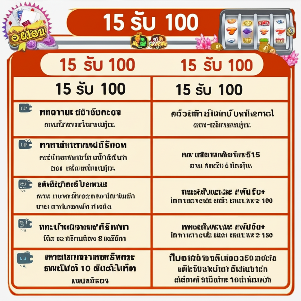 ตารางเปรียบเทียบโปรโมชั่น “15 รับ 100” และวิธีใช้ให้เกิดประโยชน์สูงสุด