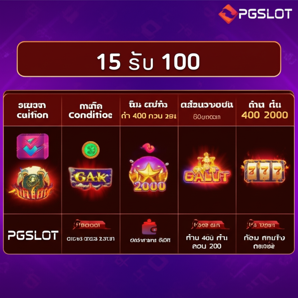 ตารางเปรียบเทียบโปรโมชั่น 15 รับ 100 พร้อมเงื่อนไขและข้อดีสำหรับผู้เล่น