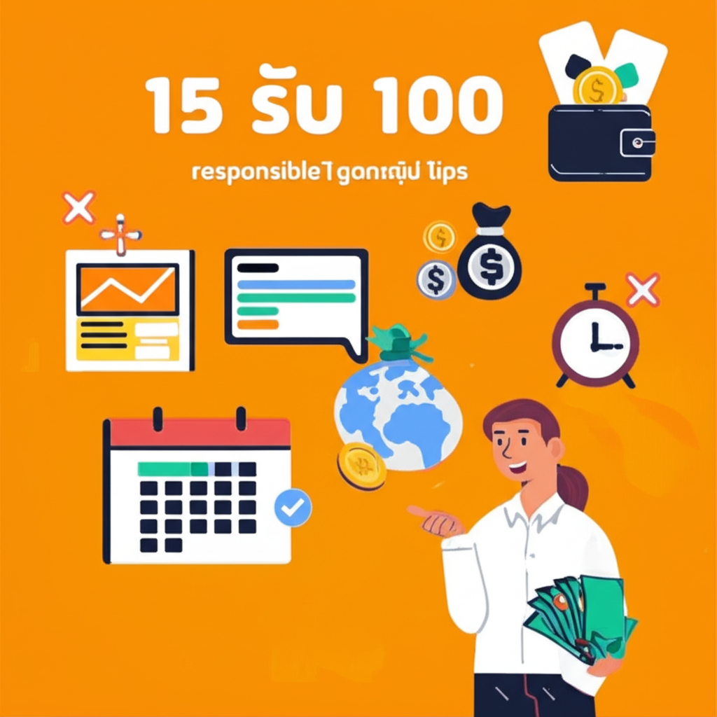 อินโฟกราฟิกแนะนำการจัดการเงินและการพนันอย่างรับผิดชอบสำหรับผู้ใช้โปรโมชั่น 15 รับ 100
