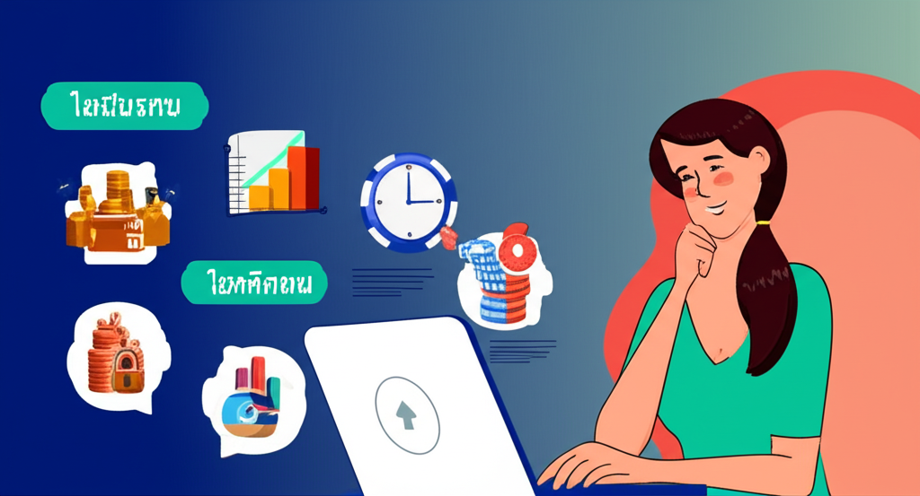 ภาพประกอบผู้เล่นสล็อตออนไลน์ที่จัดการเงินอย่างรับผิดชอบ พร้อมสัญลักษณ์ความน่าเชื่อถือและความปลอดภัย