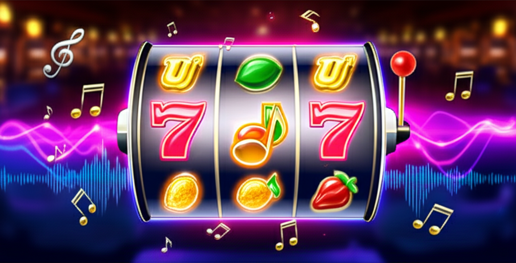 ภาพประกอบเกมสล็อตออนไลน์ที่มีเสียงและเอฟเฟกต์แสดงถึงบทบาทของเสียงในการตัดสินใจของผู้เล่น