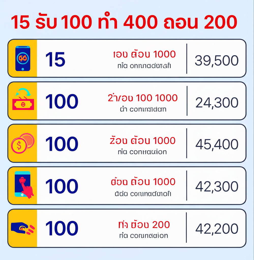 ตารางเปรียบเทียบโปรโมชั่นสล็อต 15 รับ 100 กับโปรโมชั่นอื่นๆ