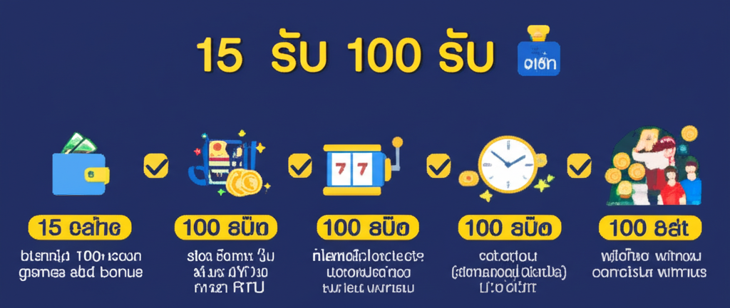อินโฟกราฟิกขั้นตอนการใช้โปรโมชั่น 15 รับ 100 อย่างชาญฉลาดและโปร่งใส
