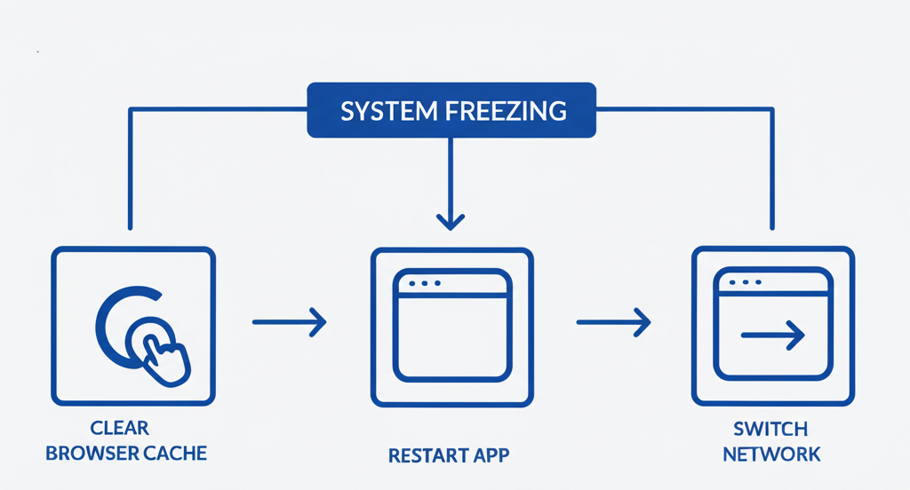 แผนผังขั้นตอนแก้ไขระบบค้างเบื้องต้นสำหรับผู้เล่นเว็บสล็อตออนไลน์