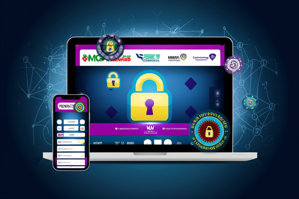 ภาพเว็บไซต์สล็อตออนไลน์ที่ได้รับการรับรองจากหลายองค์กรแสดงความน่าเชื่อถือและความปลอดภัยในการพนันออนไลน์