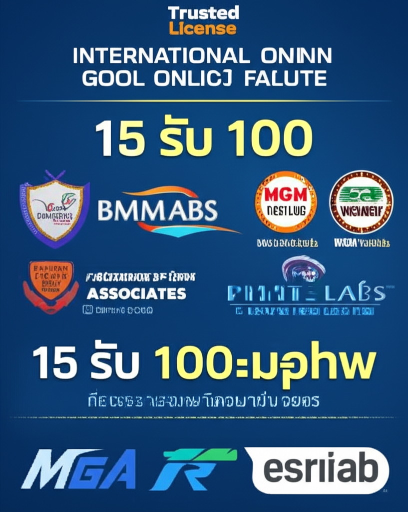 ภาพอินโฟกราฟิกแสดงคุณสมบัติของเว็บไซต์สล็อตออนไลน์ที่น่าเชื่อถือ เช่น ใบอนุญาตสากล ระบบ Wallet ที่รวดเร็ว และโปรโมชั่นที่โปร่งใส