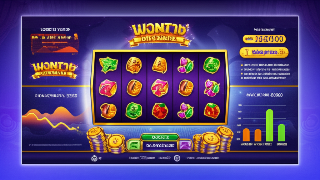 ภาพประกอบสล็อตแมชชีนพร้อมกราฟความผันผวน แสดงถึงความน่าเชื่อถือและความปลอดภัยของเกมสล็อตออนไลน์