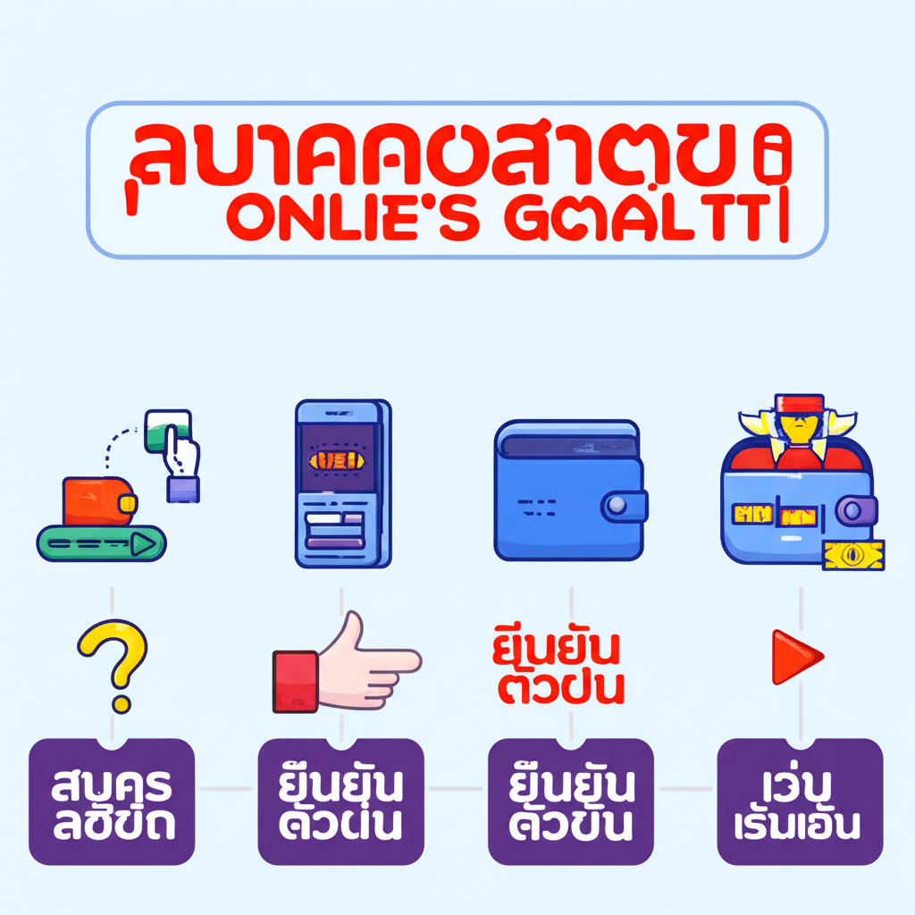 อินโฟกราฟิกแสดงขั้นตอนการเชื่อมต่อระบบ Wallet กับบัญชีเล่นสล็อตออนไลน์