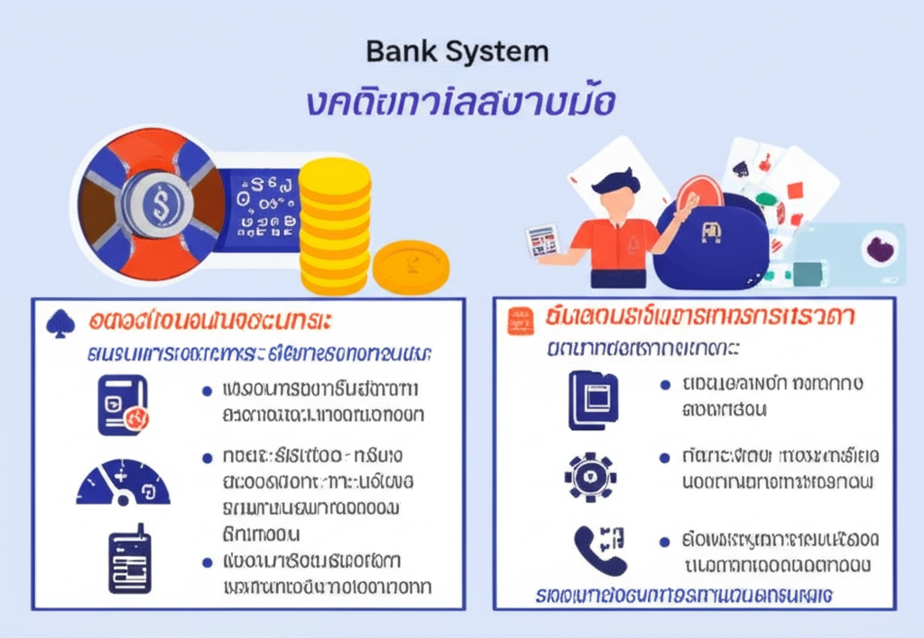 ตารางเปรียบเทียบข้อดีข้อเสียของระบบ Wallet และระบบธนาคารสำหรับฝากถอนสล็อต