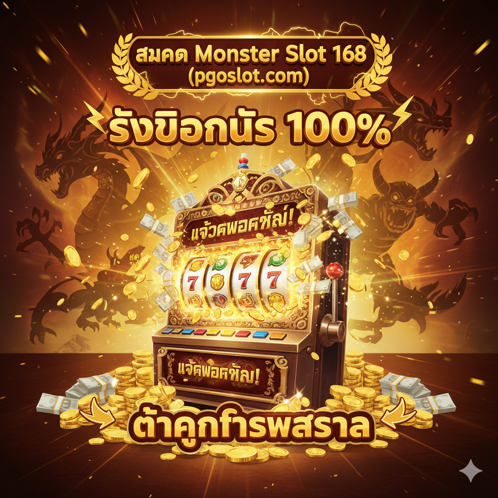 รูปภาพสรุปและ CTA เน้นโบนัส 100% และรางวัลใหญ่พร้อมภาพสล็อตแมชชีน
