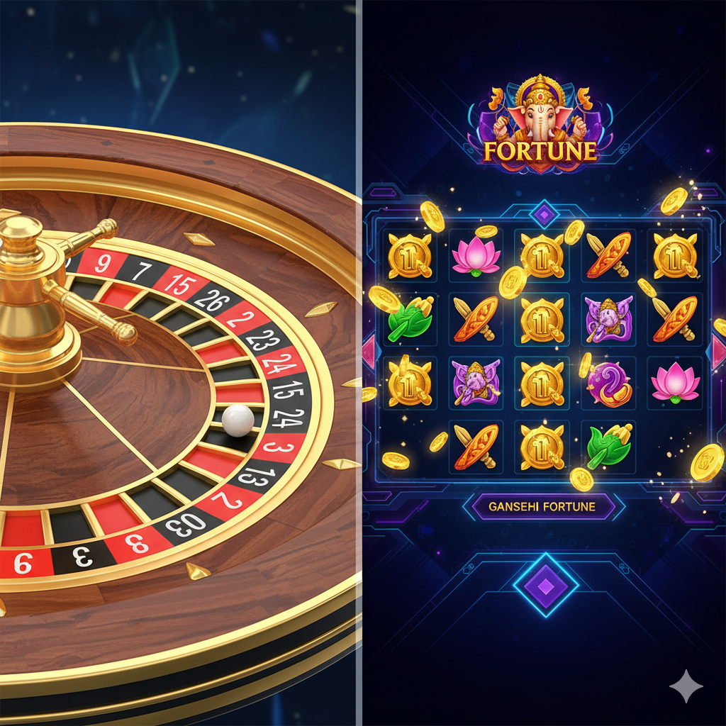 功能图片，聚焦于文章中提到的“รูเล็ต กราฟิก 3D”和“สล็อต PNG สวยคมชัด”。将画面分割成两部分，左侧展示一个3D 渲染精美的欧式轮盘特写，强调ลูกบอล (Ball) 落入数字槽的瞬间，细节非常清晰，没有模糊或卡顿的痕迹，仿佛一张完美的PNG截图。右侧展示一个PG Slot 游戏的精选画面（例如 Ganesha Fortune），突出其高分辨率和鲜艳的色彩，周围有金币和闪爍的特效。整体风格为科技感与奢华感结合，使用高对比度的色彩和干净的线条，体现游戏画面的极致细节。