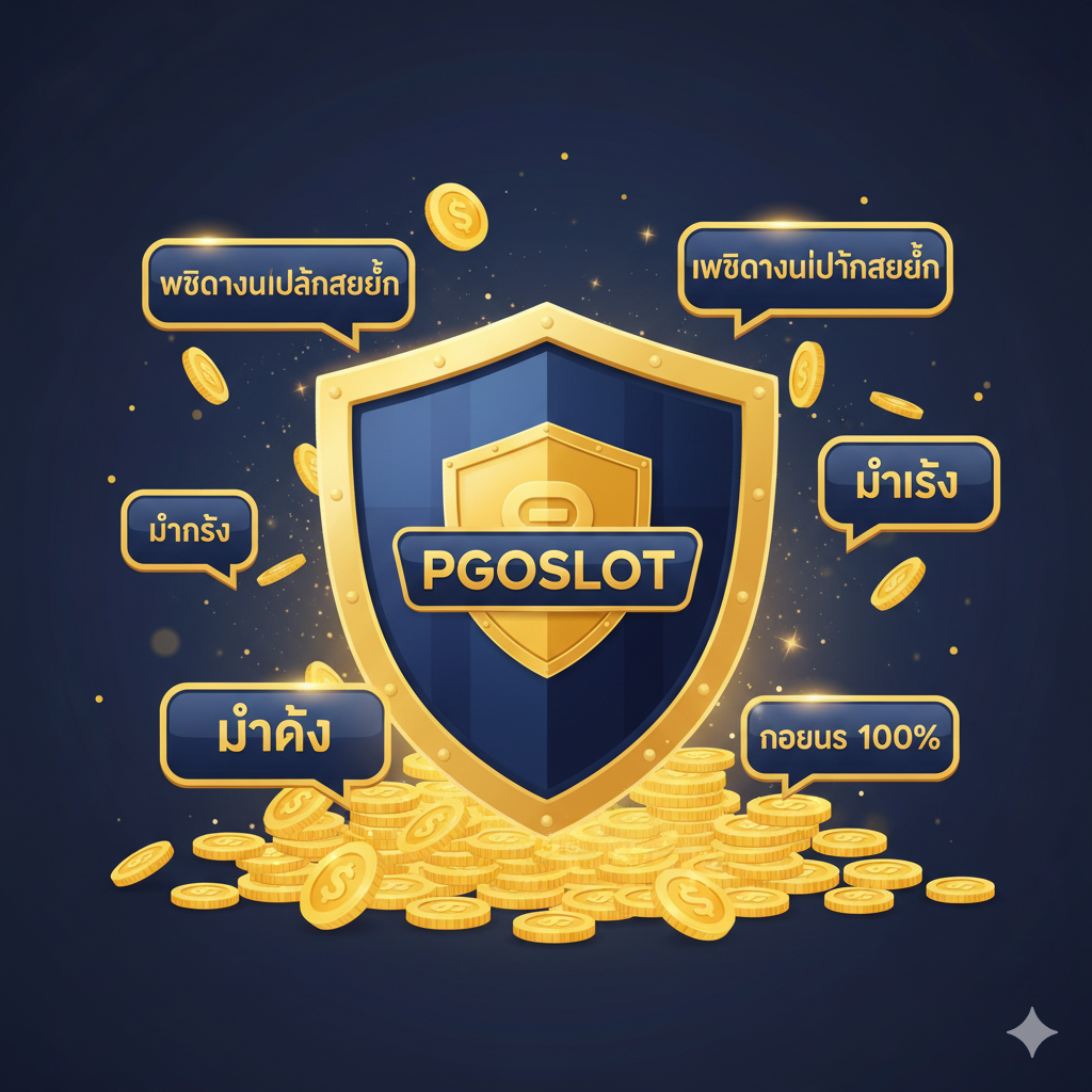 ภาพโล่ดิจิทัลหรือตู้เซฟที่มีโลโก้ PGOSLOT แสดงถึงความปลอดภัยและความมั่นคงของเว็บไซต์ตรงที่ไม่ผ่านเอเย่นต์ ล้อมรอบด้วยเหรียญทองและข้อความโปรโมชั่น เน้นความน่าเชื่อถือและความมั่นคงทางการเงิน