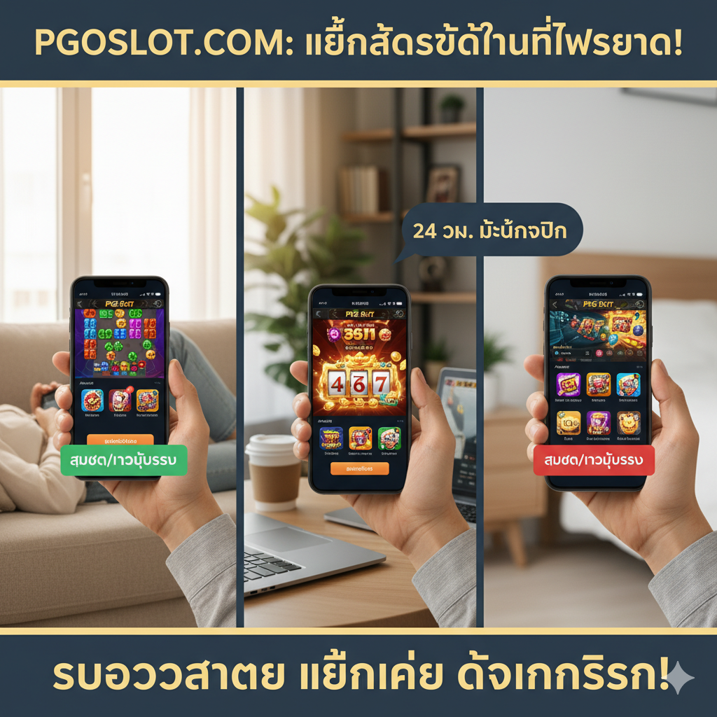 ภาพที่แสดงความสะดวกในการเข้าถึง PG Slot บนมือถือทุกที่ทุกเวลา
