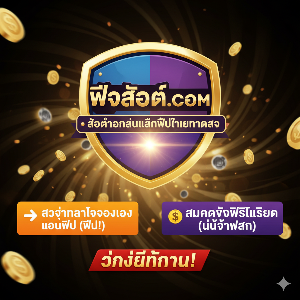 总结图兼作Call-to-Action (CTA)，鼓励用户立即行动。画面中央是一个巨大的圆形徽章或盾牌，印有“pgoslot.com”和“Live Giochi Online Gratis Slot”的字样。徽章下方有两个突出的大按钮，一个写着“👉 เข้าสู่หน้าทดลองเล่นฟรี (Gratis)” (进入免费试玩页面) 和另一个写着“💰 สมัครรับฟรีเครดิต (No Deposit)” (注册获取免费信用)。使用强烈的对比色（如橙色和紫色）来区分两个选择，并用简洁有力的字体强调“วันนี้!” (今天!)，鼓励用户做出决定。