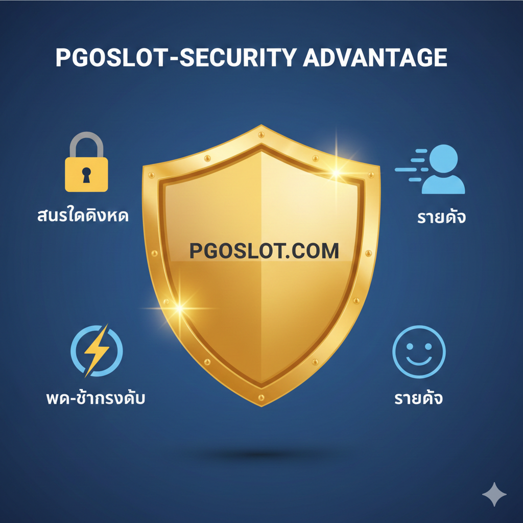 优势图片, 突出 pgoslot.com 的“โปรโมชั่นและโบนัส” (Promotion and Bonus)。画面中心应有一个闪耀的金库或宝箱, 周围是各种形状的奖励图标, 如'🎁 Welcome Bonus'、'💰 Cashback' 和泰铢符号。构图应包含一个戴着王冠、具有泰式服装元素的卡通形象, 双手捧着大量金币, 面带兴奋的表情。背景应使用pgo网站的主题色(如深蓝或紫色), 并用霓虹灯效果勾勒出'pgoslot.com'的网址, 强调网站的安全และ慷慨。